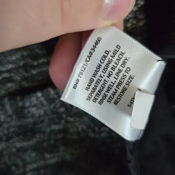 Eileen Fisher Tweed Cropped Jacket Blazer Knit Zip Up Ponte Panels Large 0838 - Picture 6 of 11